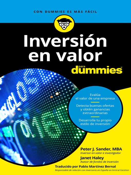 Title details for Inversión en valor para Dummies by Peter J.Sander - Available